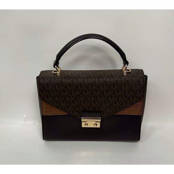 Michael Kors Sloan Leather and Logo Satchel - Picture 1 of 8